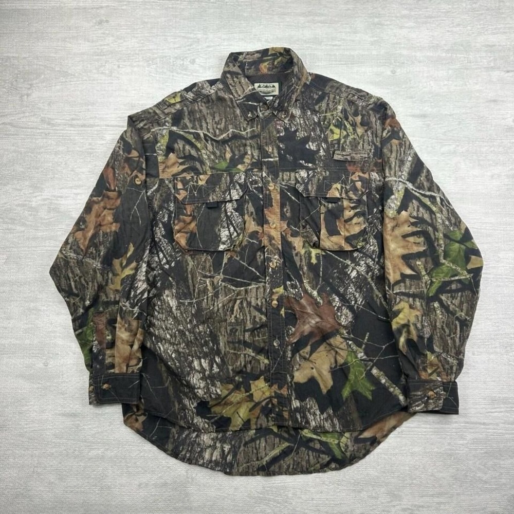 Vintage Lewis & Clark Outdoors Shirt Adult XL Mossy Oak Break Up Camouflage